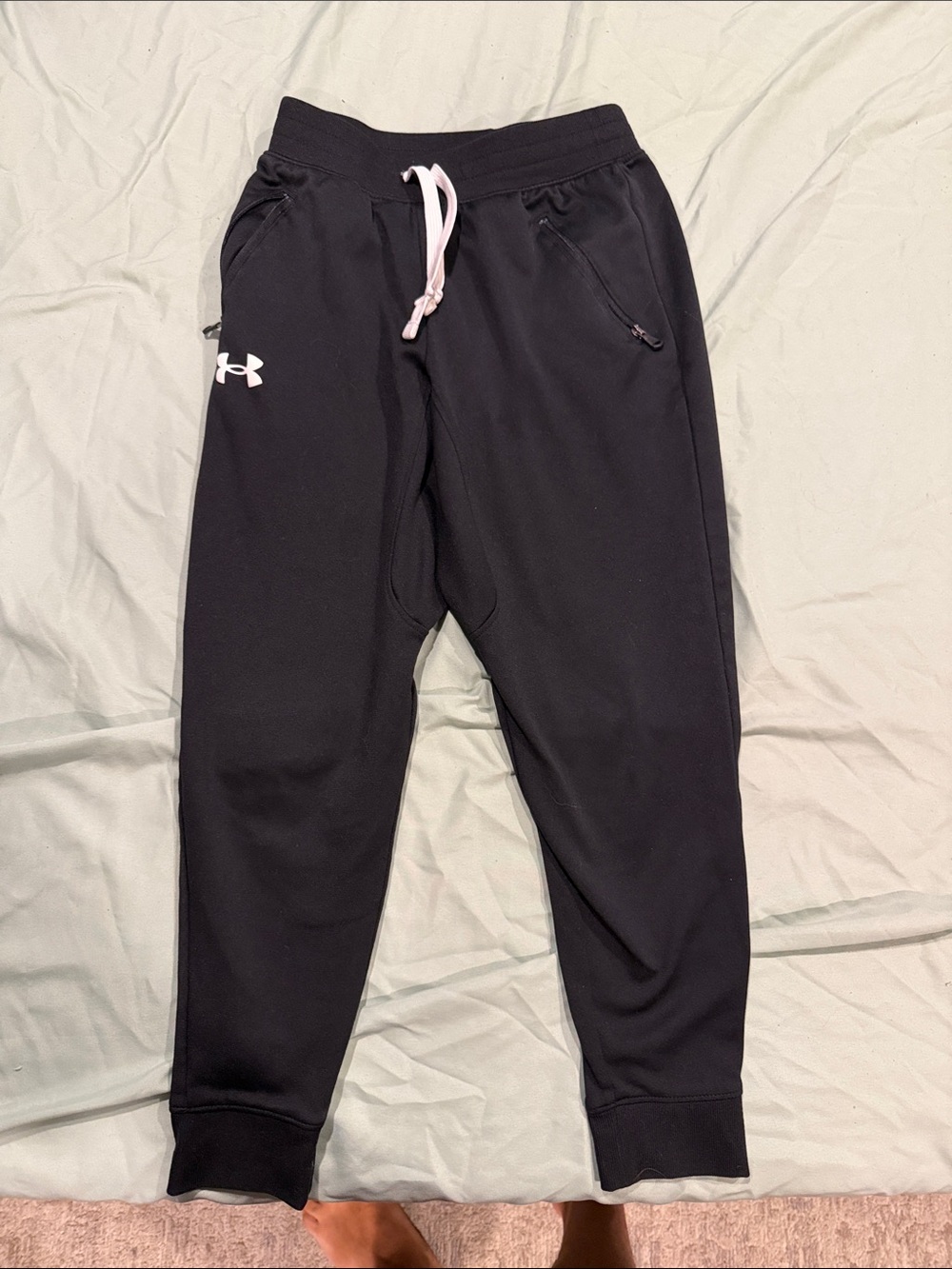 Under Armour Black Joggers with Light Pink Drawcord